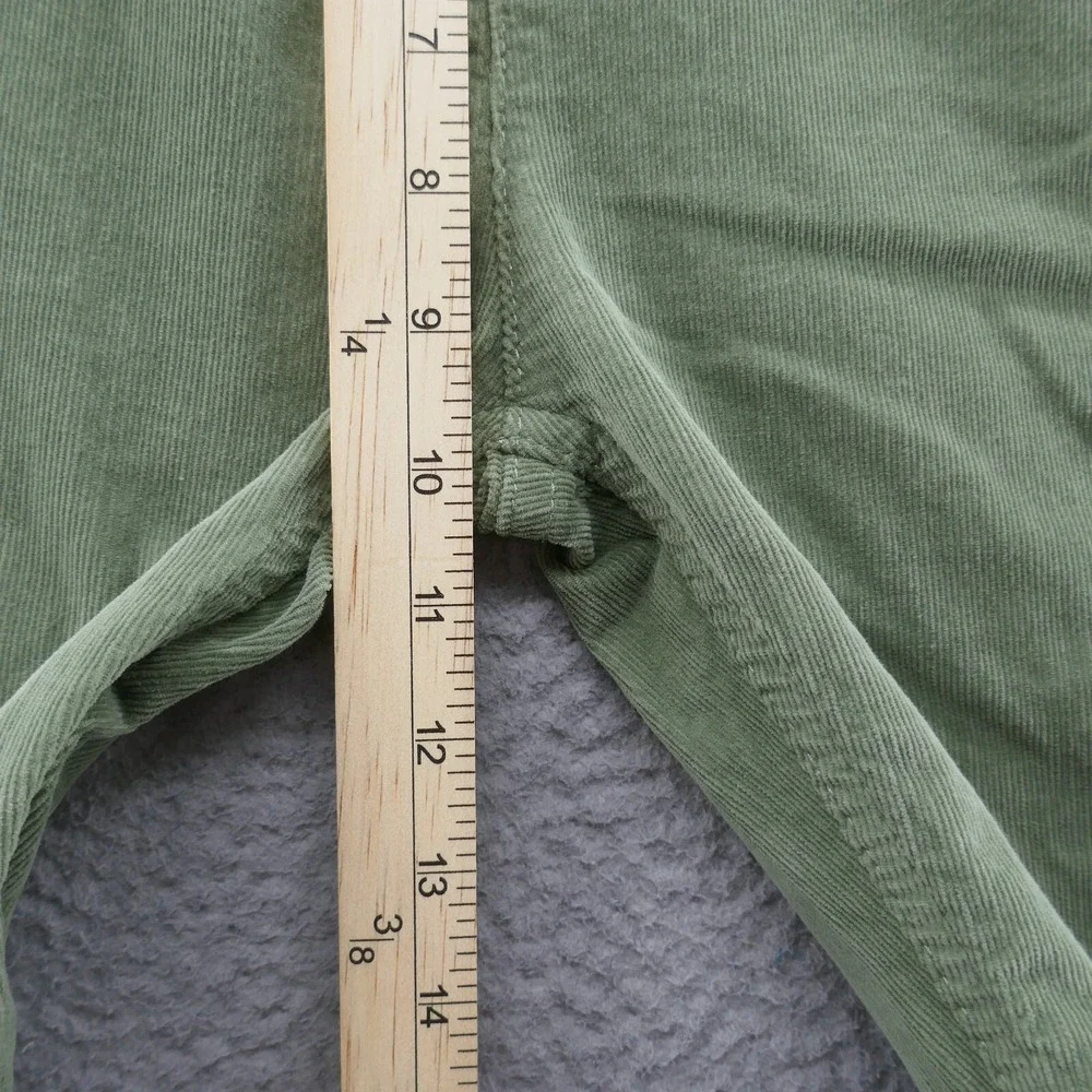 We The Free Green Corduroy Flare Pants Side Zip Mid Rise Size 26 OB1604308